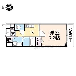 プロヴァンス　ブリーズ 2階1Kの間取り