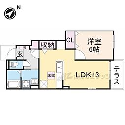 サニーフラットI 1階1LDKの間取り