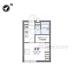 おおさか東線 高井田中央駅 徒歩8分の賃貸アパート 1階1Kの間取り