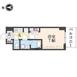 Osaka Metro中央線 高井田駅 徒歩9分の賃貸マンション 6階1Kの間取り