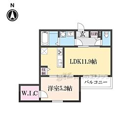 シエーナ楠葉ジェミオス 302 3階1LDKの間取り