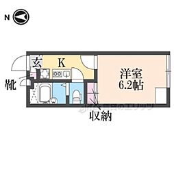 Osaka Metro中央線 長田駅 徒歩16分の賃貸アパート 2階1Kの間取り