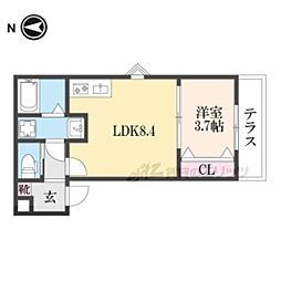 ジーメゾン渚元町プレディア 1階1LDKの間取り