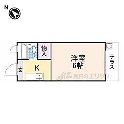 第2三島ハイツ 1Kの間取図画像