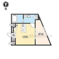 Flower Garden Neyagawa 1LDKの間取図画像