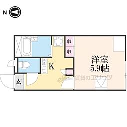 レオパレスCOMPAL 1Kの間取図画像
