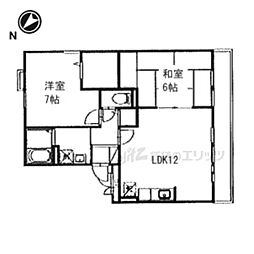 ドミール岡山手 2LDKの間取図画像