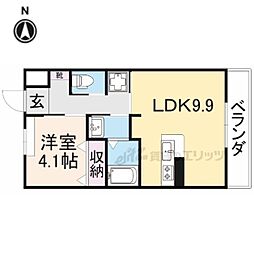 ユニヴァリィサンシャイン 1LDKの間取図画像