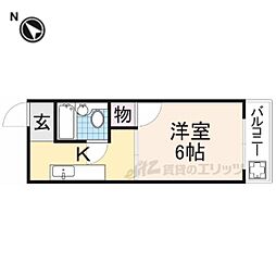 アルビラージュ 1Kの間取図画像