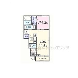 フランアンジュ 1LDKの間取図画像