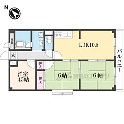コーポ牧野 3LDKの間取図画像