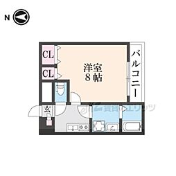 ドムス寝屋川 1Kの間取図画像