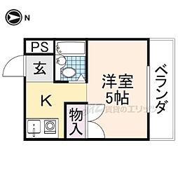 パルハウス・K 1Kの間取図画像
