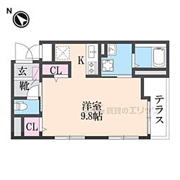 クロワール長田 ワンルームの間取図画像