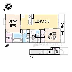 ルミエール 2LDKの間取図画像