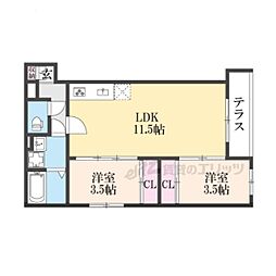 TIO ALBA 2LDKの間取図画像