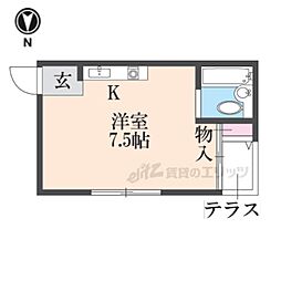 メゾンサンライズ ワンルームの間取図画像