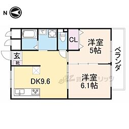 ノーヴァ寝屋川 2DKの間取図画像