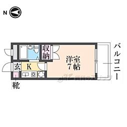 サニーコート大利 1Kの間取図画像