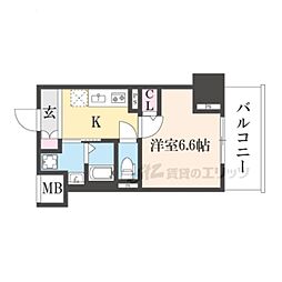 ルーチェ門真栄町 1Kの間取図画像