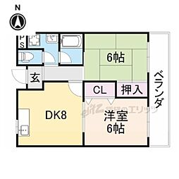 エクセル池田 2DKの間取図画像