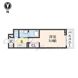 シャトーエレガント 1Kの間取図画像