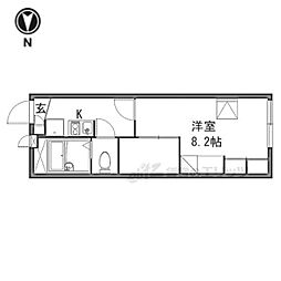 レオパレス境橋 1Kの間取図画像