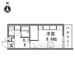 レオパレスＦｏｎｄＶｉｌｌａｇｅ 3階1Kの間取り