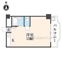 ビクトワール桜井 3階ワンルームの間取り