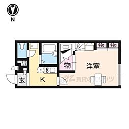 JR桜井線 京終駅 徒歩11分の賃貸アパート 2階1Kの間取り