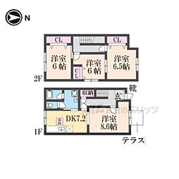 シャルマン　メゾン 2階4DKの間取り