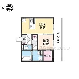 エスタールオーデン 2階1LDKの間取り