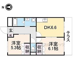 ＫＯＷＡガーデンハイツI 1階2DKの間取り