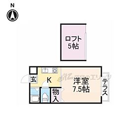 メゾンあすか 1階1Kの間取り