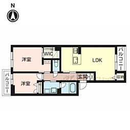 6（ロク） 3階2LDKの間取り