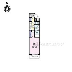 カルセドニー 1階1Kの間取り