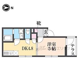 ＭＥＬＤＩＡ大蓮II 1階1DKの間取り