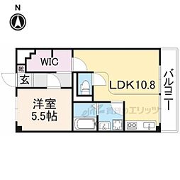近鉄天理線 天理駅 徒歩2分の賃貸マンション 2階1LDKの間取り
