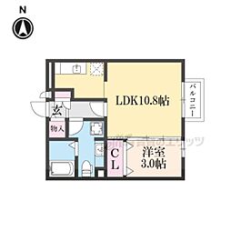 サンロイヤル　II 2階1LDKの間取り