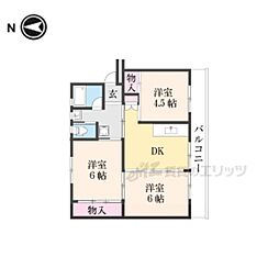 ビレッジハウス大淀 5階3DKの間取り