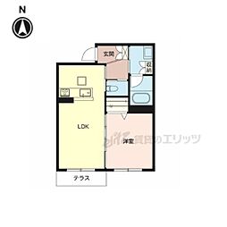 シャーメゾン　ウイル 1階1LDKの間取り