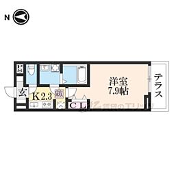 Ｋー3・四条大路 1階1Kの間取り