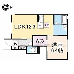 ＰｉｎｅＲｏｏｔｓ良福寺 1階1LDKの間取り