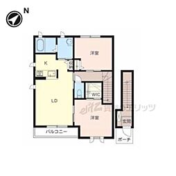 ＬｅａｆＣｏｕｒｔ　Ｐｌａｚａ 2階2LDKの間取り