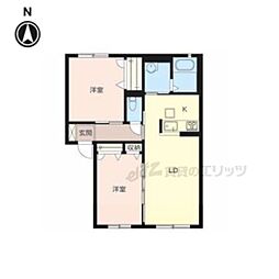 シャーメゾン　ベルデ 102 1階2LDKの間取り