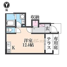 JR関西本線 郡山駅 徒歩26分の賃貸アパート 1階ワンルームの間取り