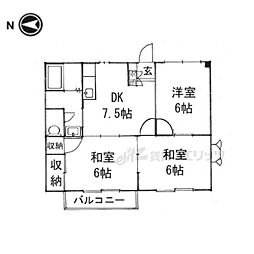 近鉄大阪線 近鉄下田駅 徒歩2分の賃貸アパート 2階3DKの間取り