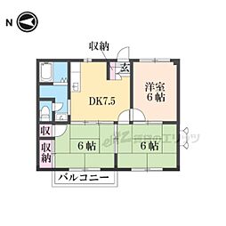 ヴィラコート香芝 2階3DKの間取り