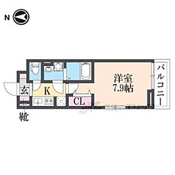 ブランメゾン坪井 2階1Kの間取り