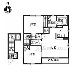アルティ 2階2LDKの間取り